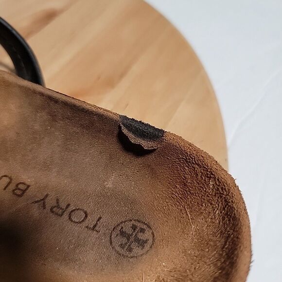 Tory Burch Miller Cloud Black Patent Leather 10 M Flip Flops - Picture 10 of 11